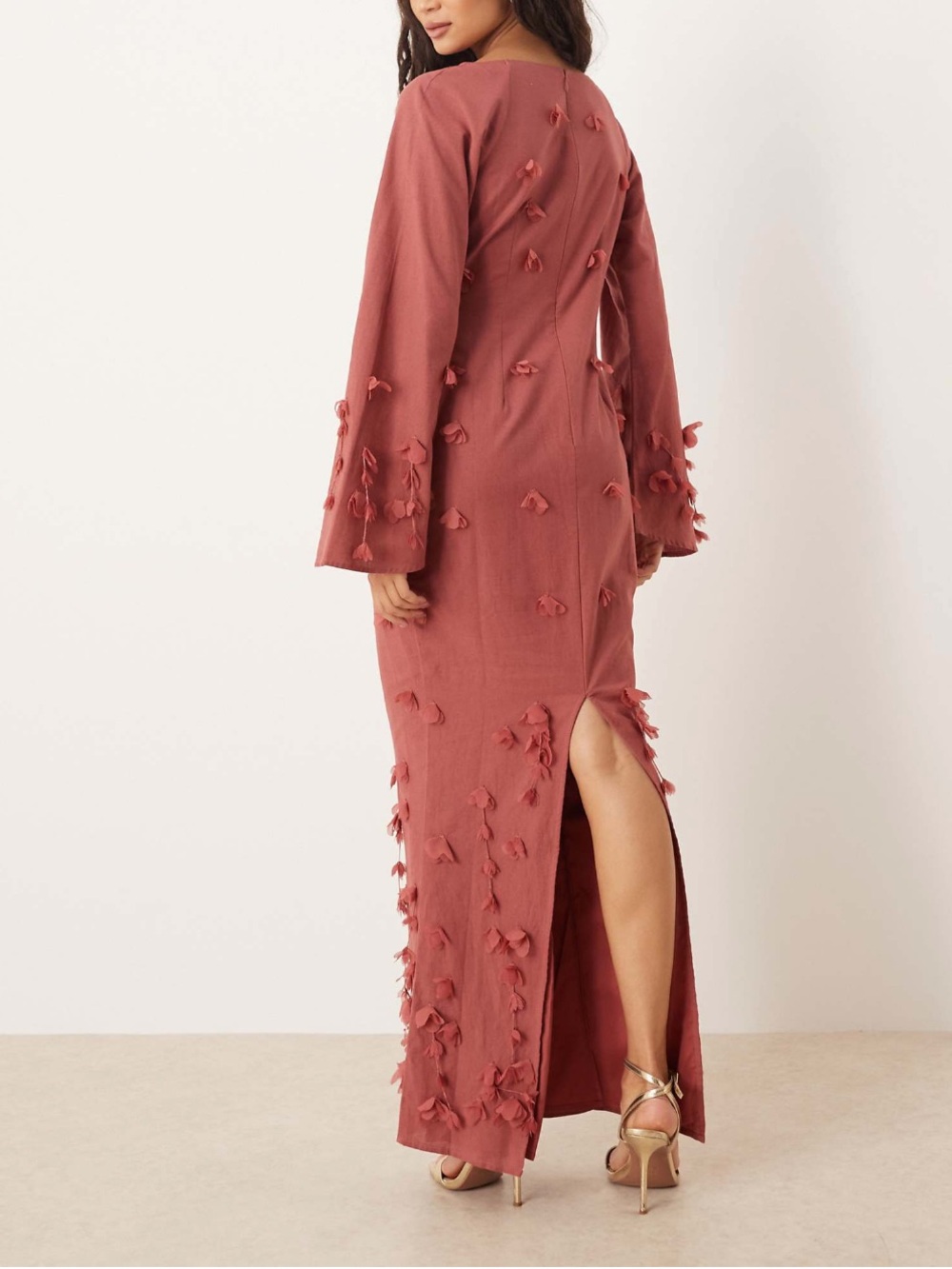 ASOS Design Flutted Sleeve Maxi Dress - Picture 2 of 3